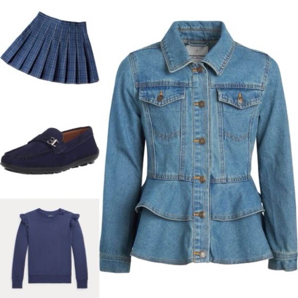Girls 10 Blue Plaid Pleated Skirt - Picture 5 of 5